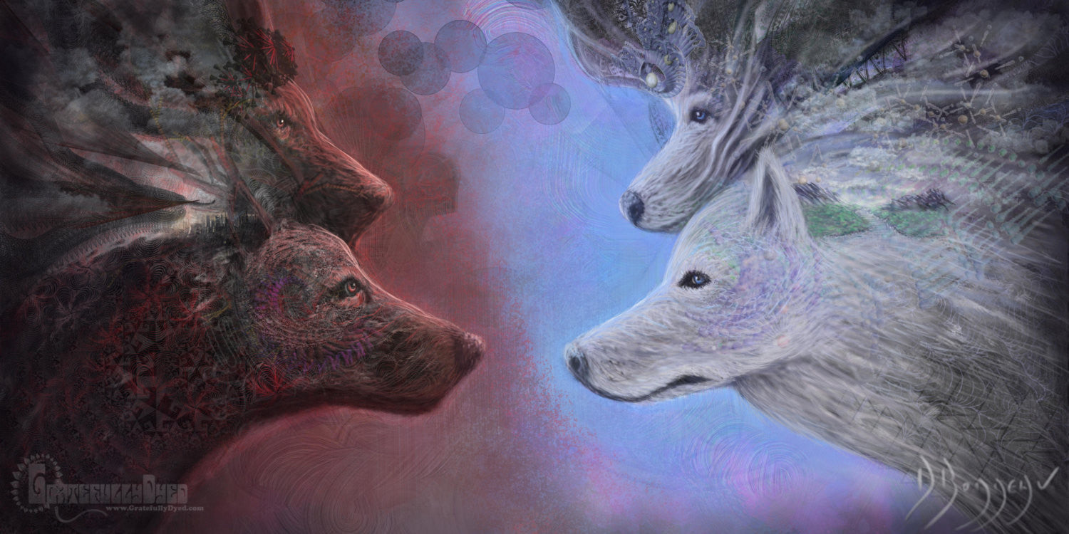 Visionary Artwork - Original Digital Painting - Festival Art - Psychedelic Poster Print - Trippy Animal Artwork - GratefullyDyed