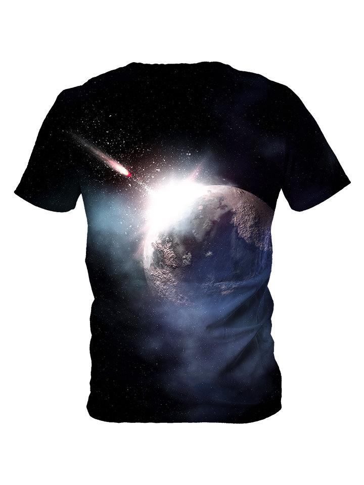 Back view of all over print psychedelic space t shirt by Gratefully Dyed Apparel. 