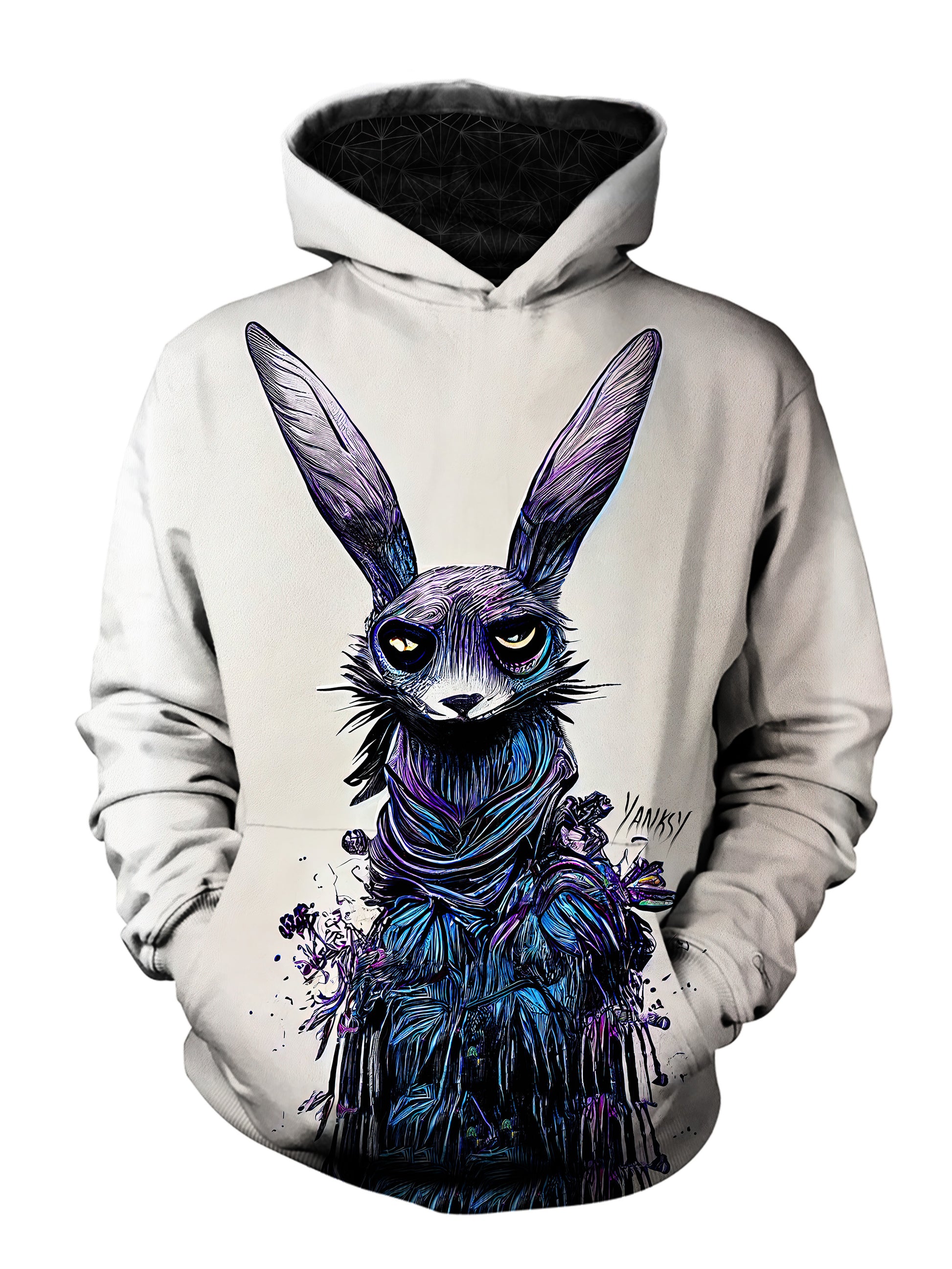 Express your creativity and individuality with this one-of-a-kind trippy pullover hoodie