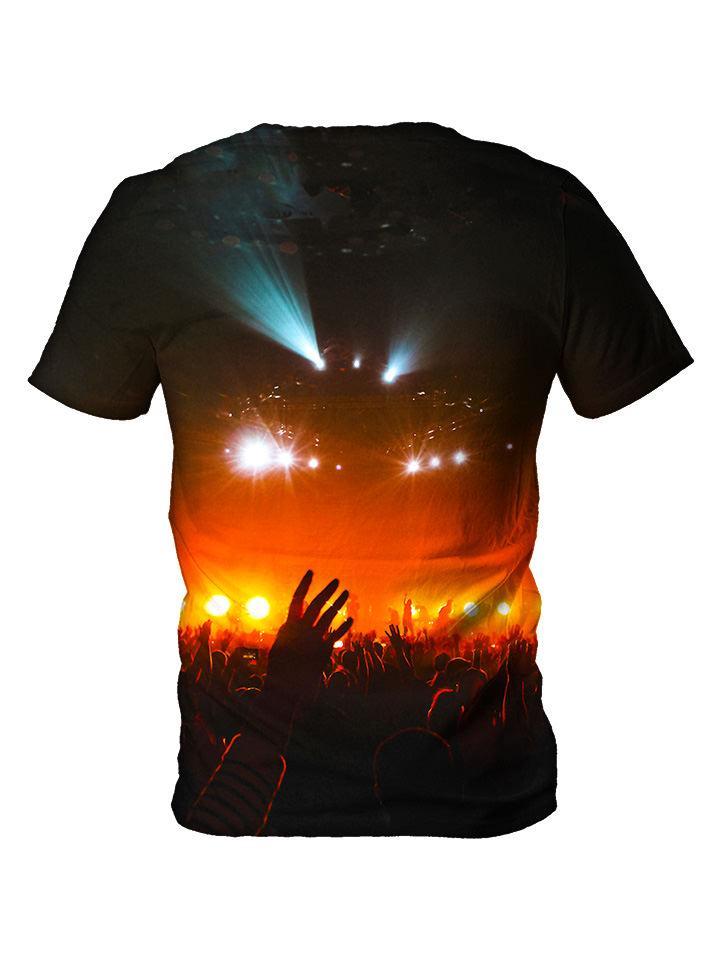 Back view of all over print psychedelic moments to share t shirt by Gratefully Dyed Apparel. 