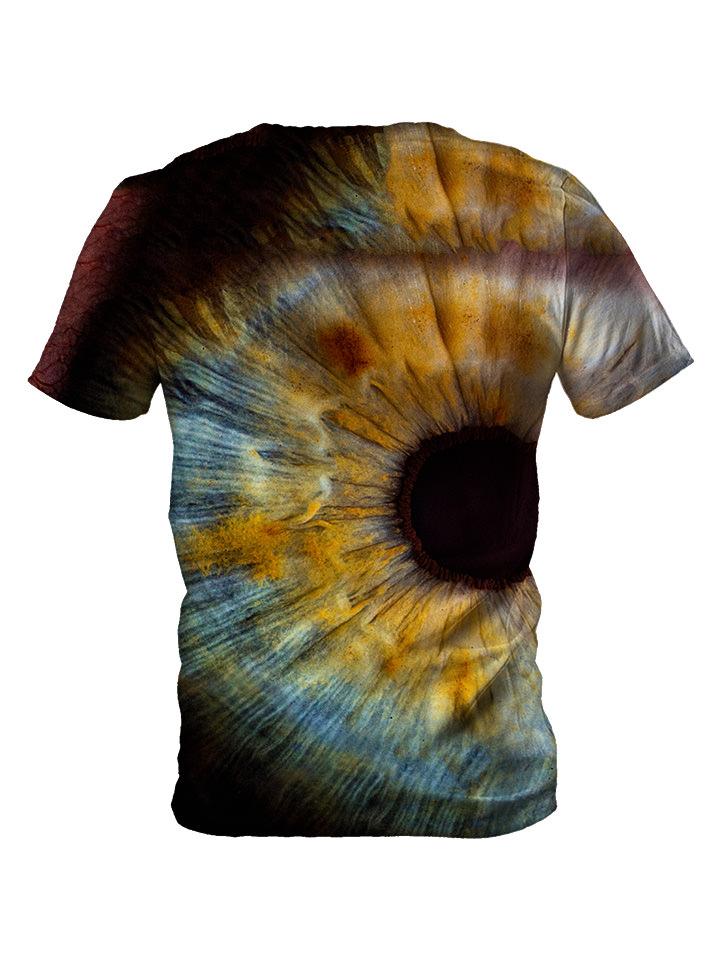 Back view of all over print psychedelic eye t shirt by Gratefully Dyed Apparel. 