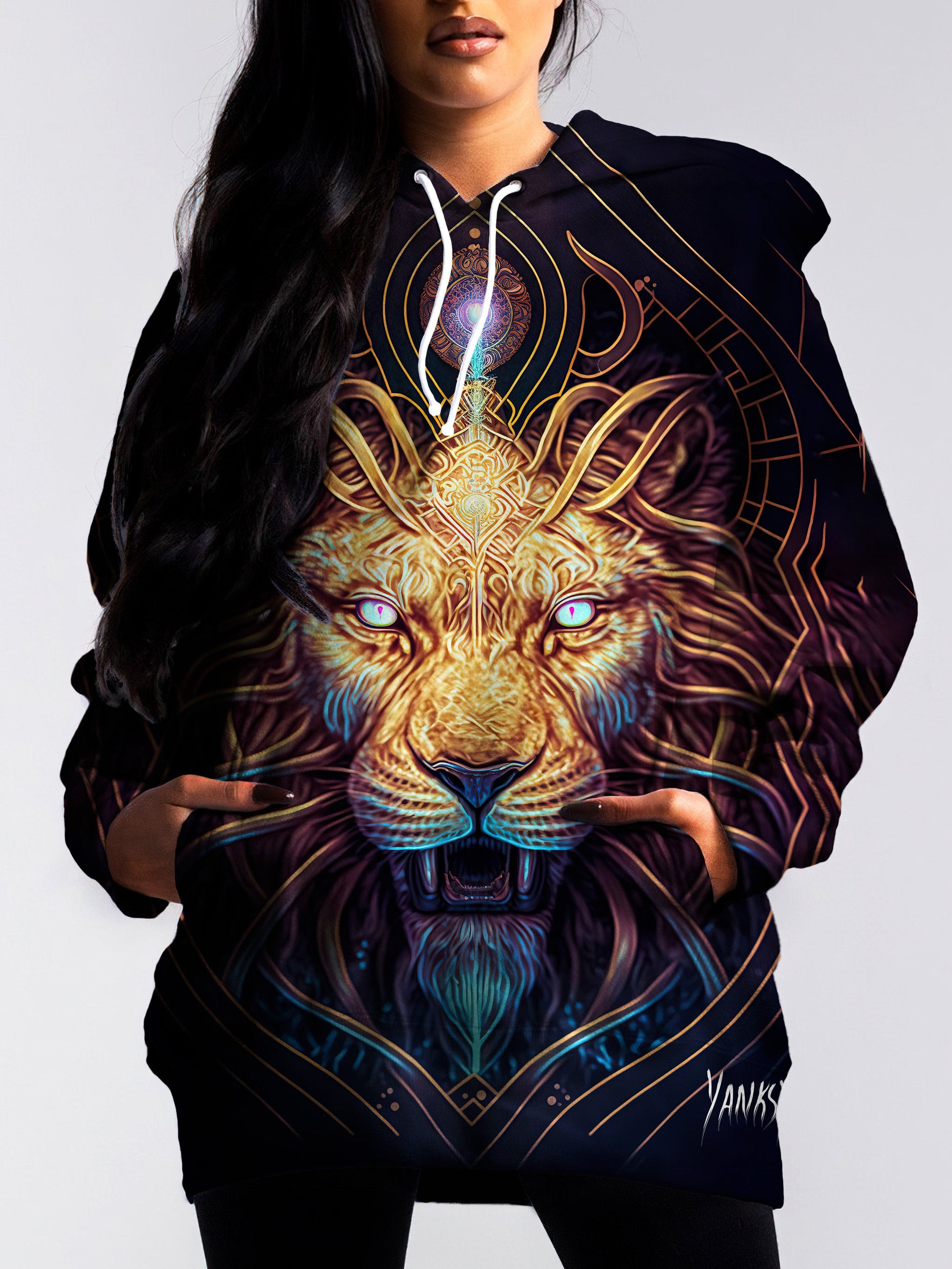 Stay warm and stylish at your next rave with this cozy pullover hoodie
