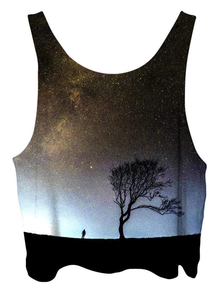 All over print psychedelic space cropped top by Gratefully Dyed Apparel back view.