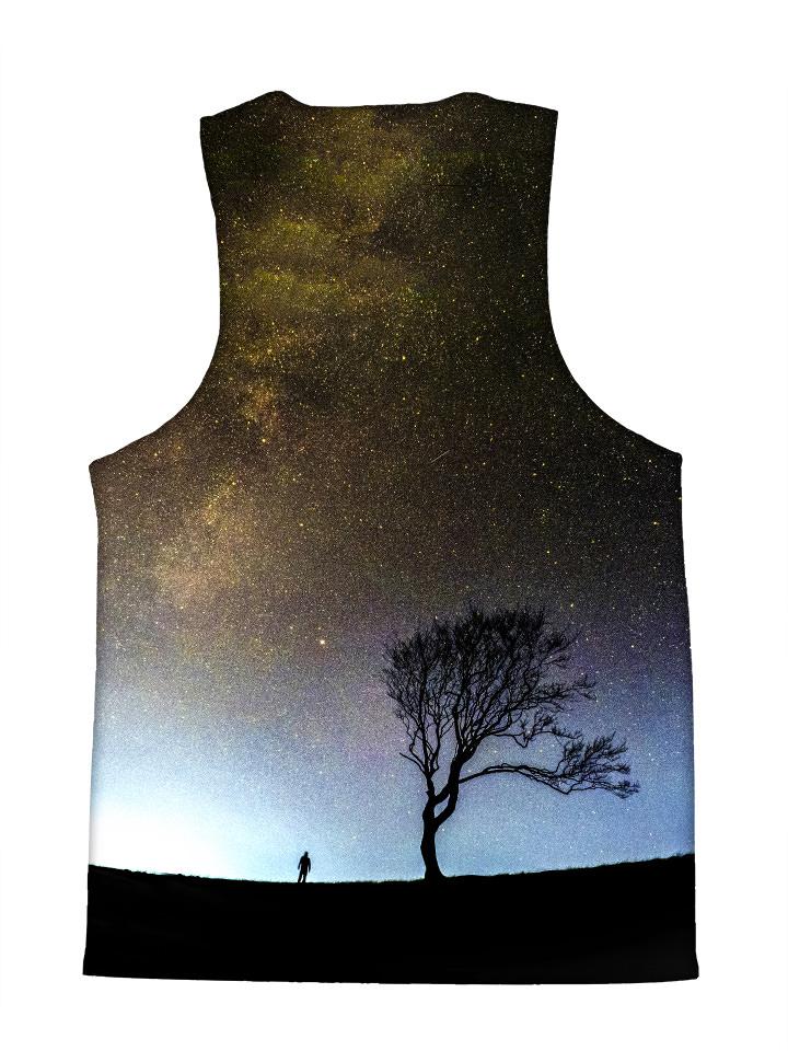 Psychedelic all over print space tank by GratefullyDyed Apparel back view.