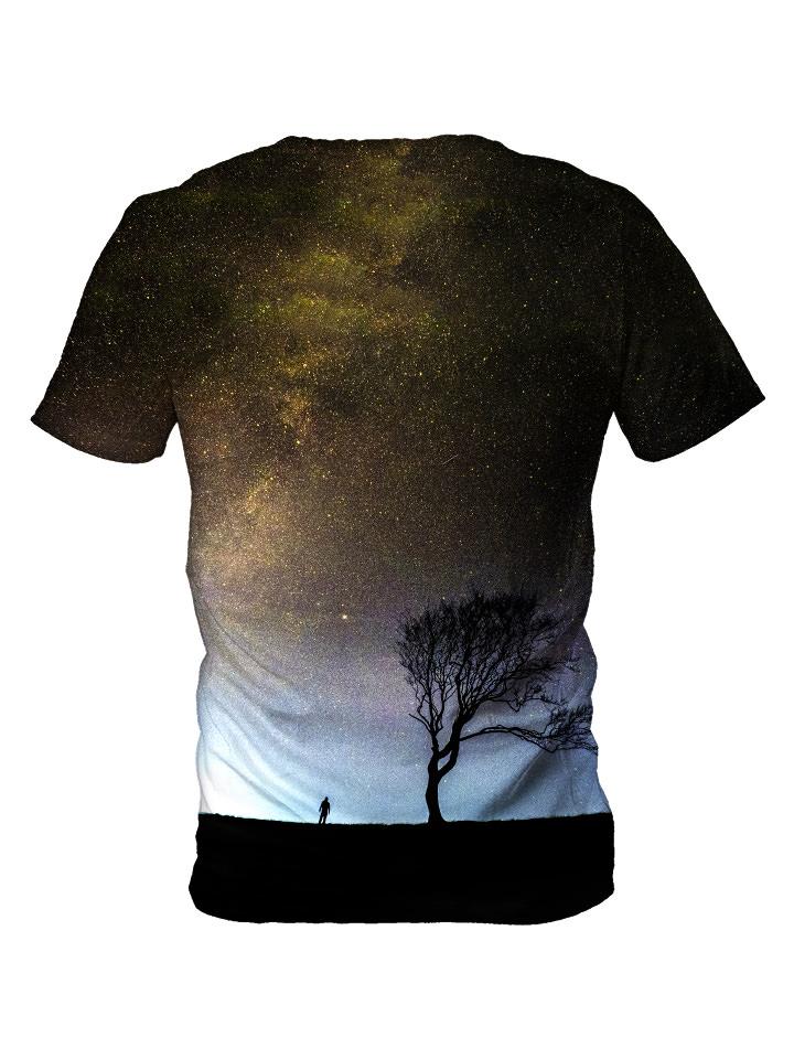 Back view of all over print psychedelic space nature t shirt by Gratefully Dyed Apparel. 