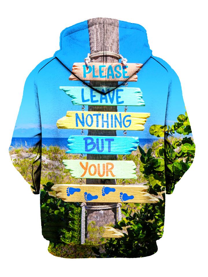 Back view of all over print environmentalist hoody by Gratefully Dyed Apparel. 