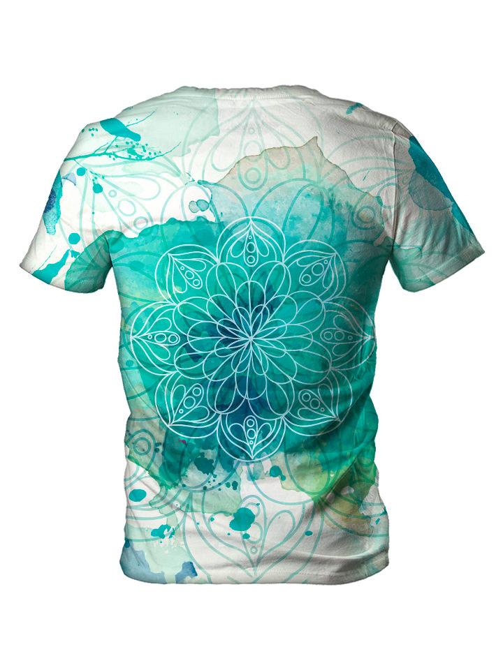 Back view of all over print psychedelic sacred geometry t shirt by Gratefully Dyed Apparel. 