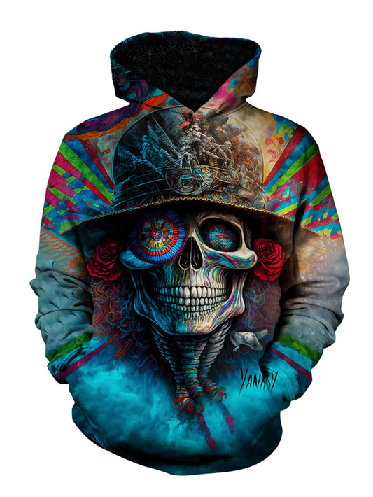 Express your creativity and individuality with this one-of-a-kind trippy pullover hoodie