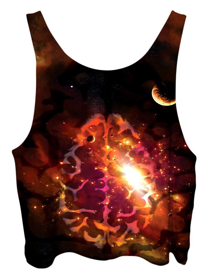 All over print psychedelic space cropped top by Gratefully Dyed Apparel back view.
