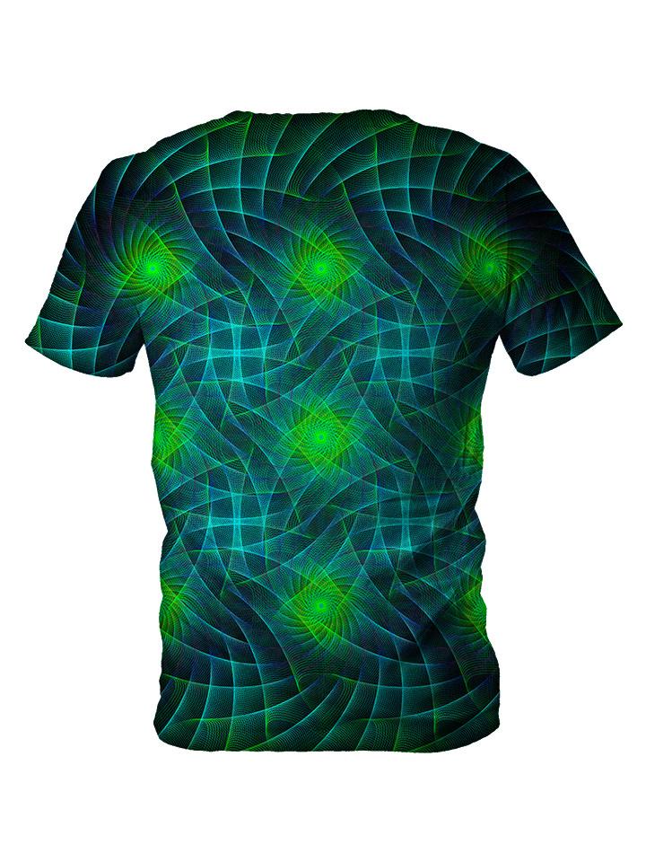 Back view of all over print psychedelic sacred geometry t shirt by Gratefully Dyed Apparel. 
