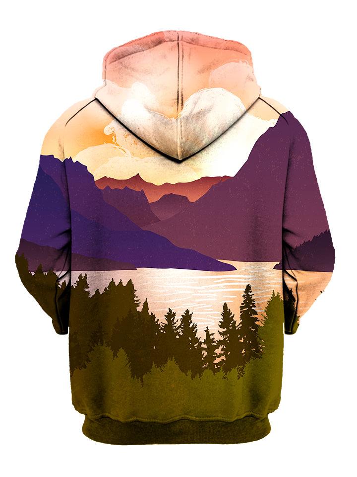 Hippie Fall Colors Scenery Pullover Hoodie Back View
