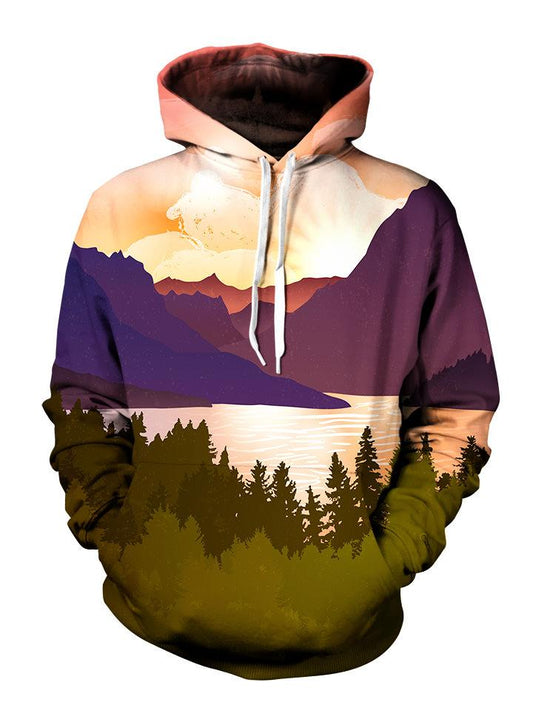 Hippie Fall Colors Scenery Pullover Hoodie Front View