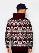 Model In Naughty Maroon Christmas Pullover Hoodie Back View