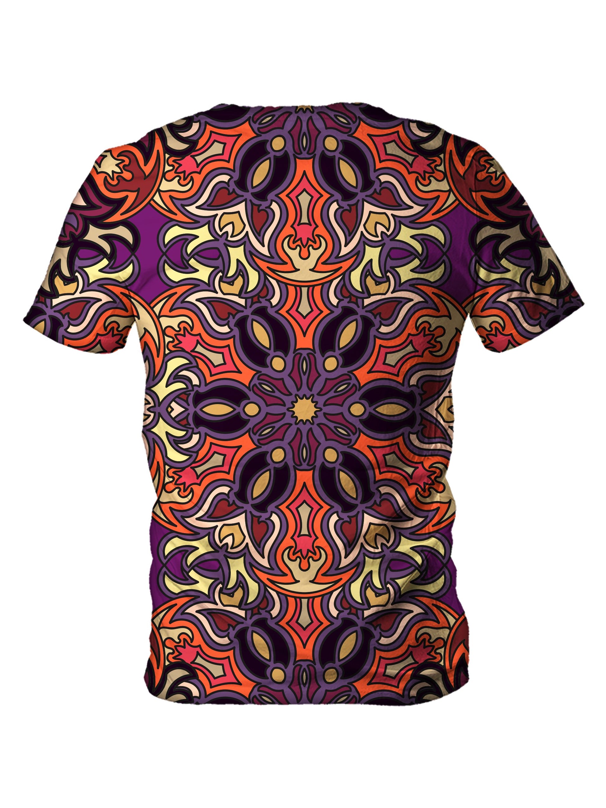 Back view of all over print psychedelic sacred geometry t shirt by Gratefully Dyed Apparel. 