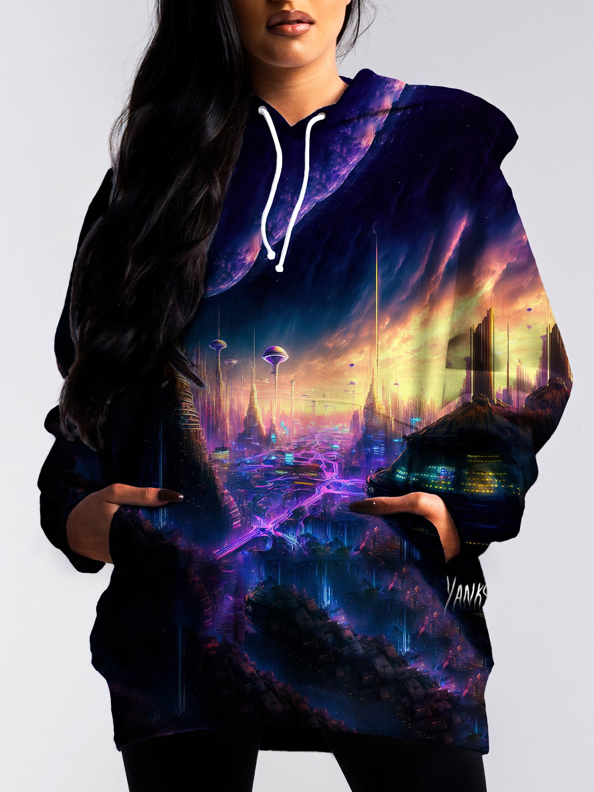 Get lost in the mesmerizing patterns and colors of this trippy pullover hoodie
