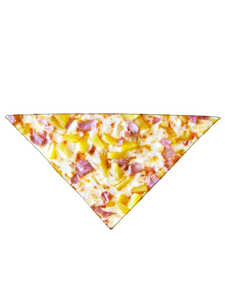 Diagonally folded psychedelic foodie printed headband.