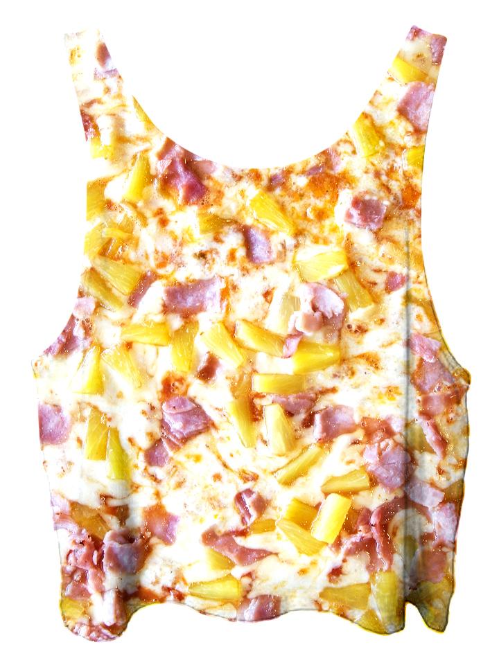 All over print psychedelic foodie cropped top by Gratefully Dyed Apparel back view.