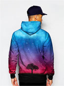 Model In Tree Silhouette In Space Pullover Hoodie Back View