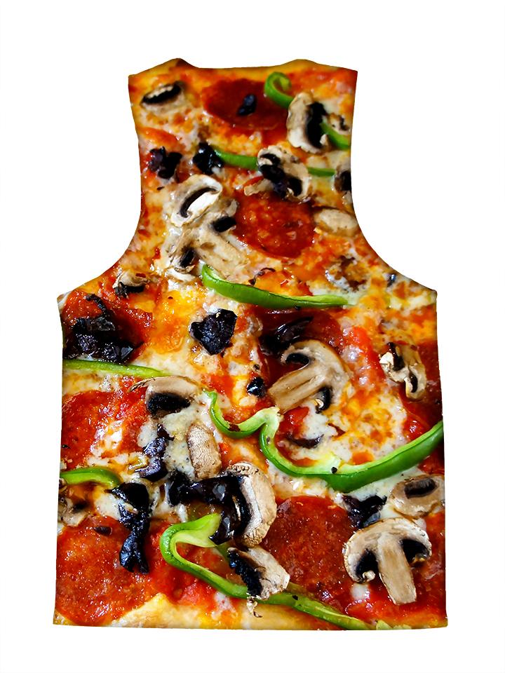 Psychedelic all over print foodie tank by GratefullyDyed Apparel back view.
