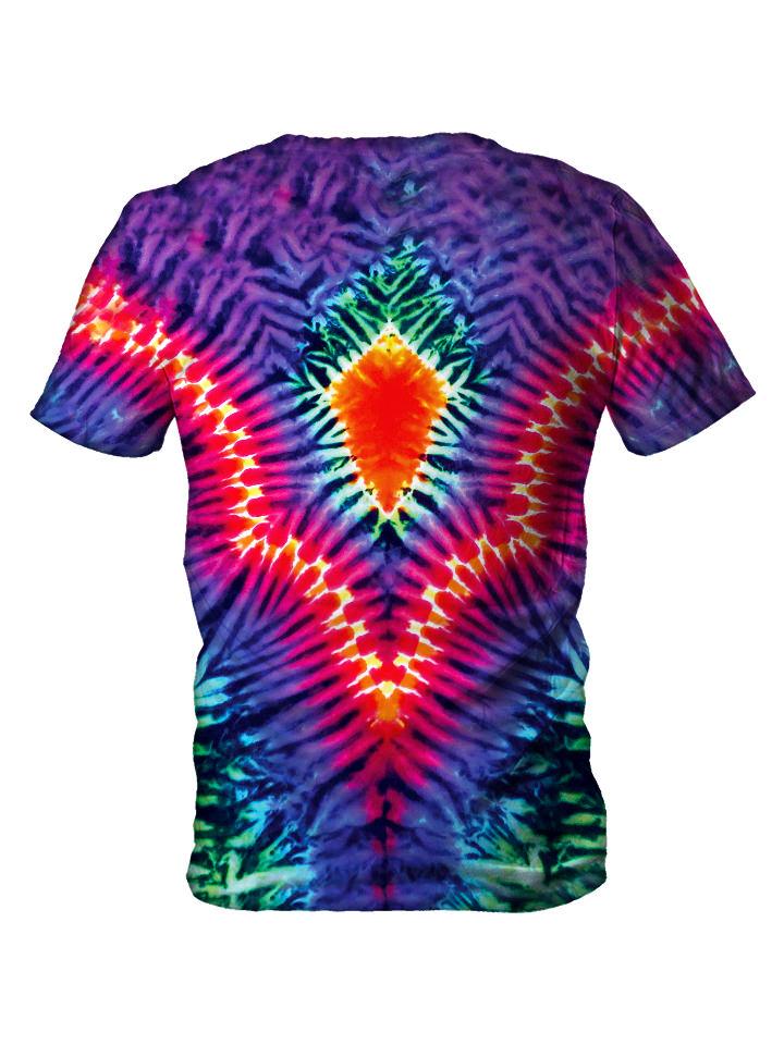 Back view of all over print psychedelic hippie t shirt by Gratefully Dyed Apparel. 