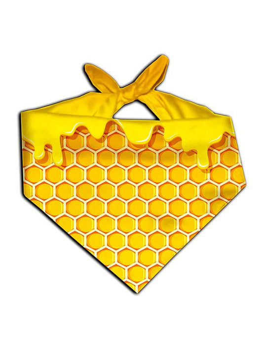 Yellow Honey All Over Printed Bandana Tied