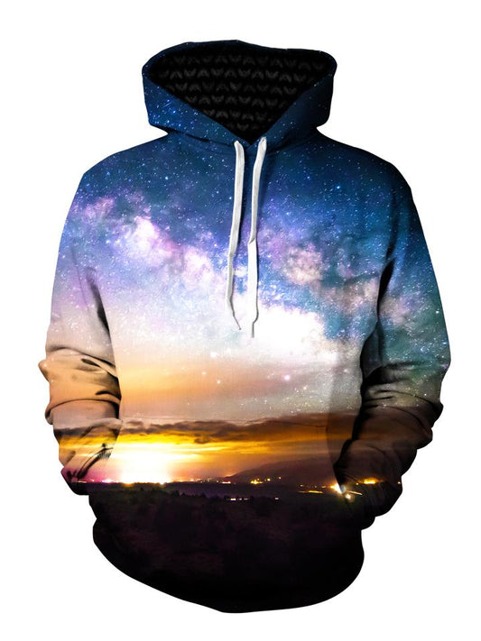 Space Sun On Horizon Pullover Hoodie Front View