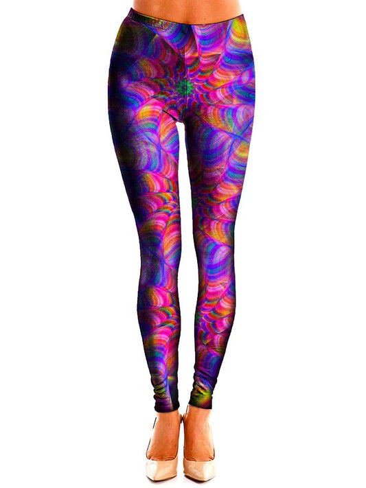 Colorful Kaleidoscope Print Leggings Front View
