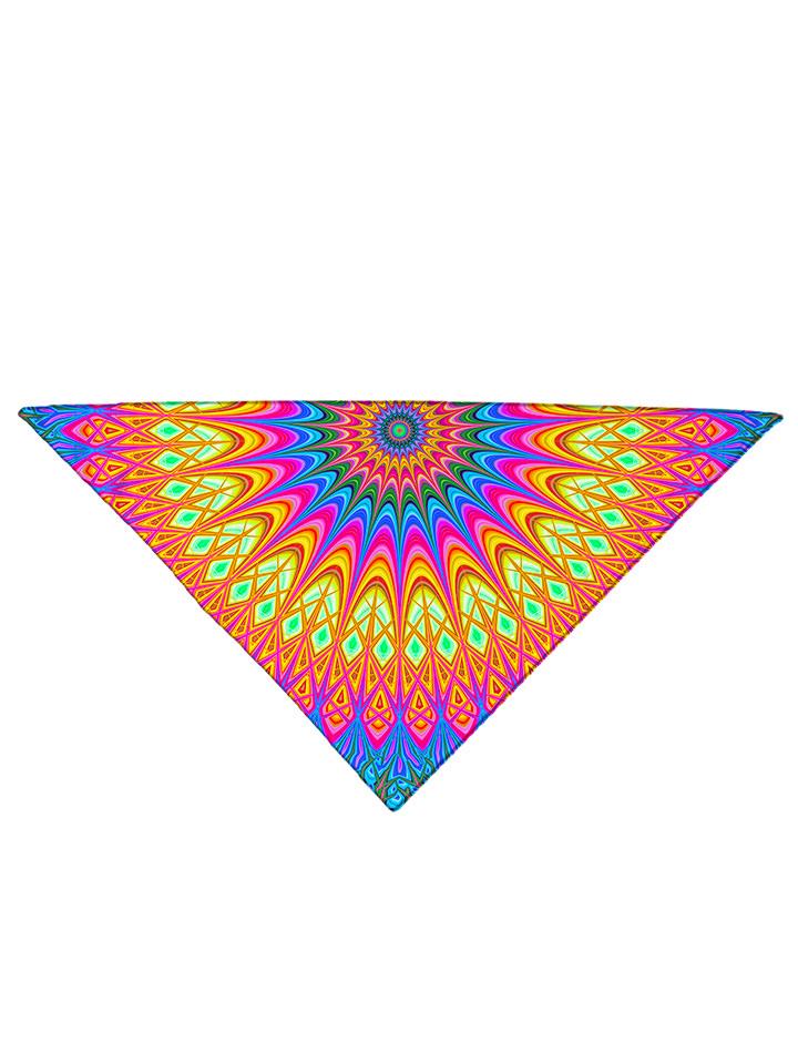 Neon hippie print bandana folded