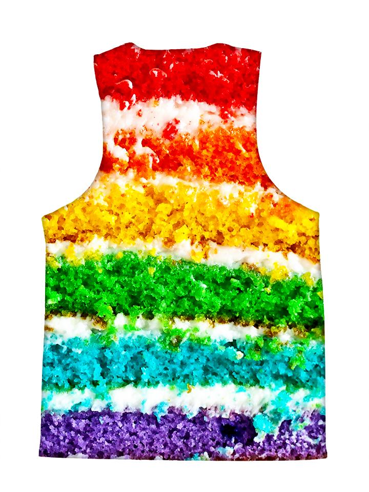 Psychedelic all over print birthday foodie tank by GratefullyDyed Apparel back view.