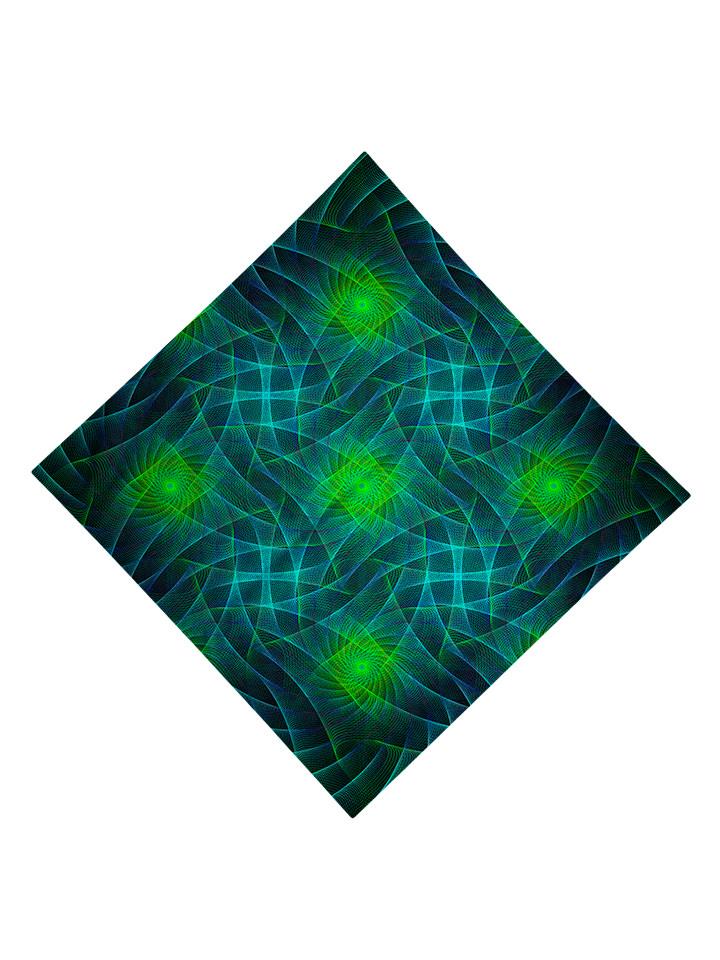 Green geometric shapes print bandana flat view