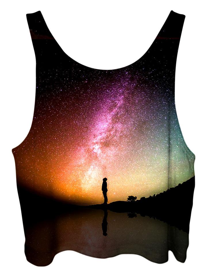 All over print psychedelic space cropped top by Gratefully Dyed Apparel back view.