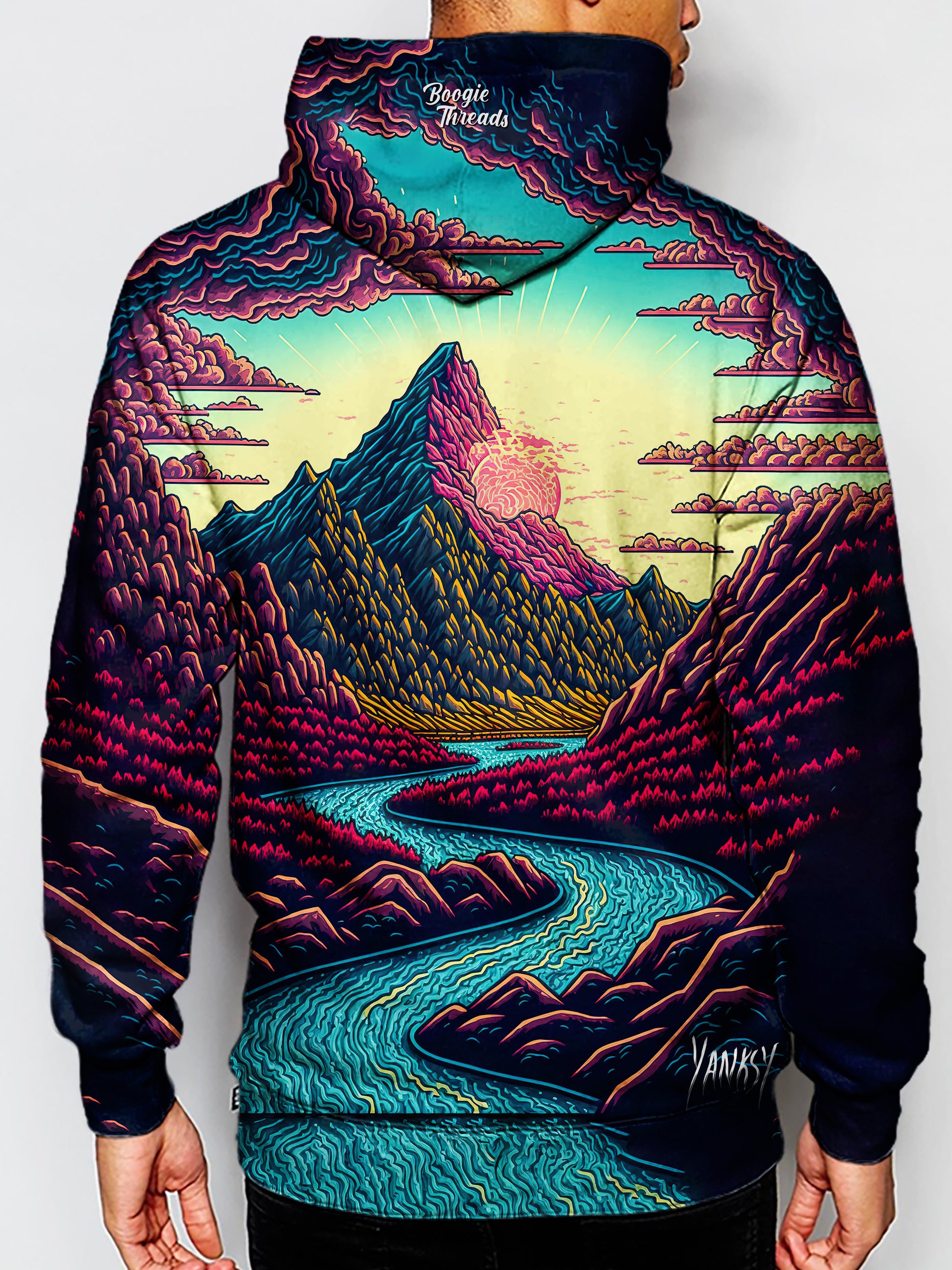 Make a splash with this bright and colorful hoodie