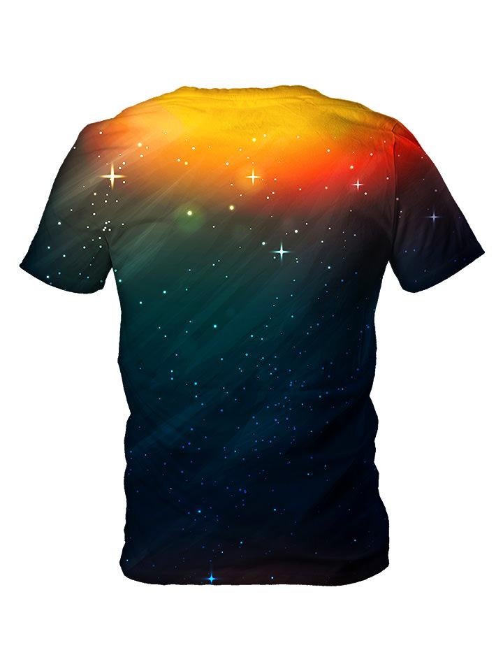 Back view of all over print psychedelic space t shirt by Gratefully Dyed Apparel. 