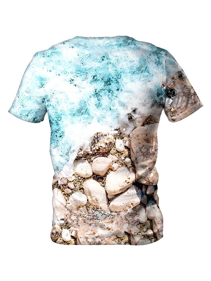 Back view of all over print psychedelic island beach bum t shirt by Gratefully Dyed Apparel. 