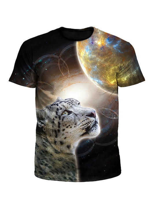 Sky Leopard Space Cat Unisex T-Shirt - Boogie Threads