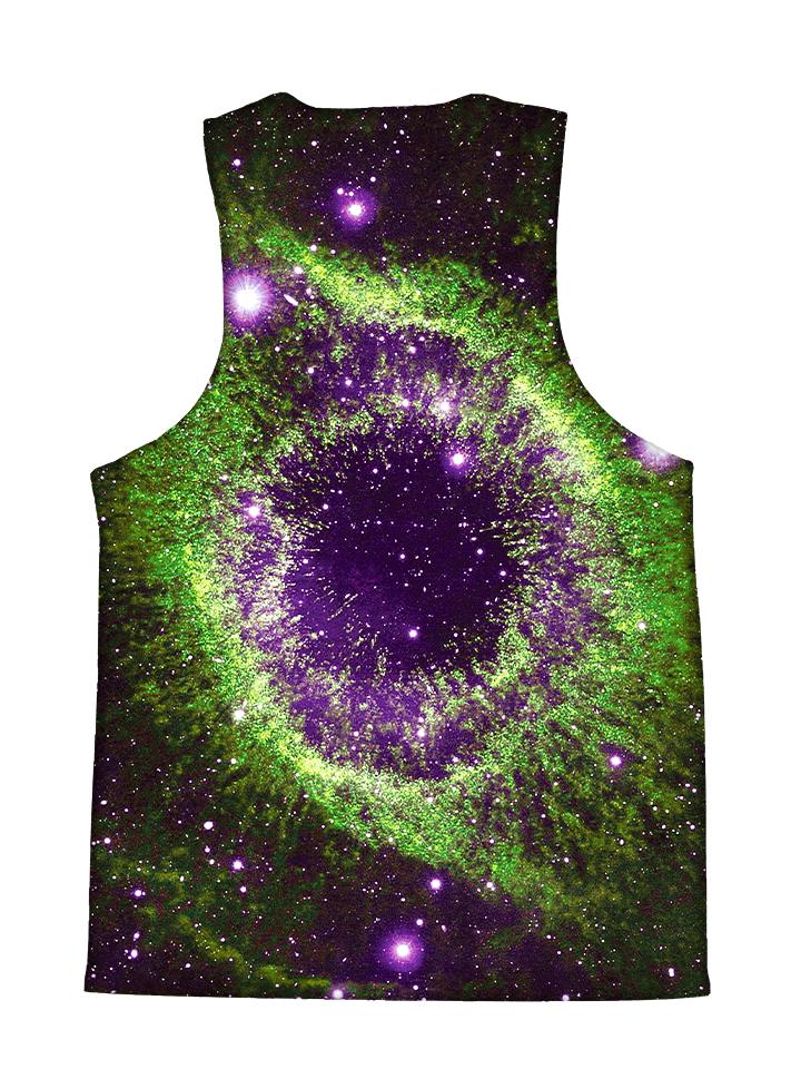 Psychedelic all over print space tank by GratefullyDyed Apparel back view.
