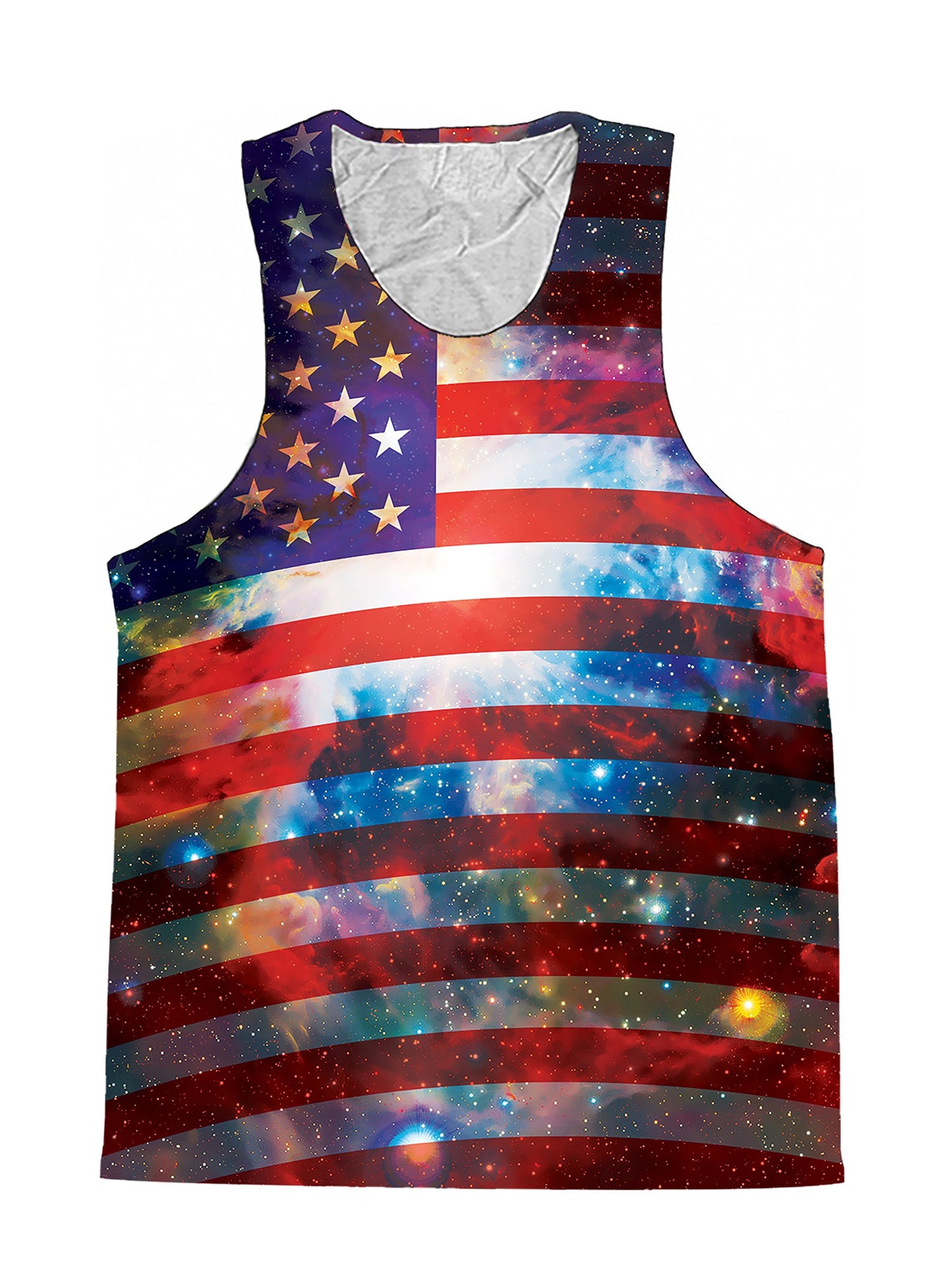 Space White And Blue American Flag Galaxy Premium Tank Top - Boogie Threads