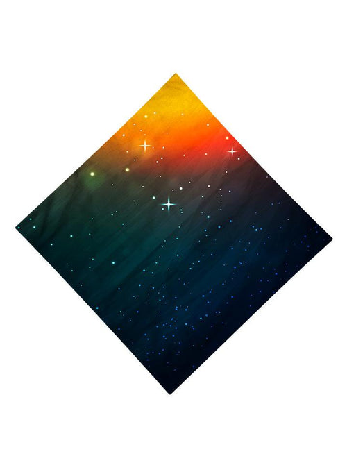 Starry setting night all over print bandana flat view
