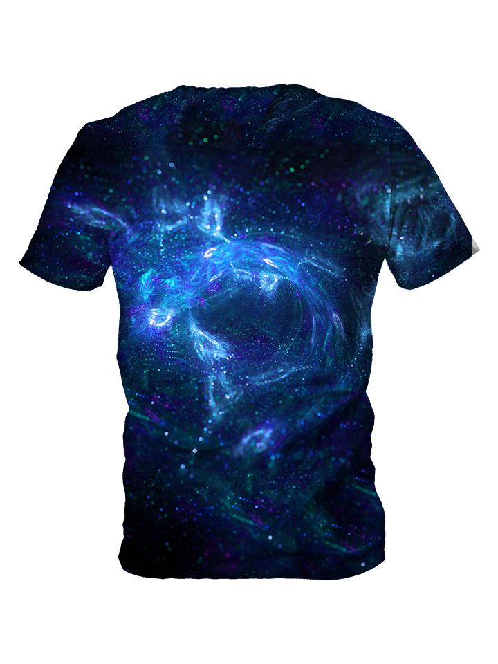 Back view of all over print psychedelic space t shirt by Gratefully Dyed Apparel. 
