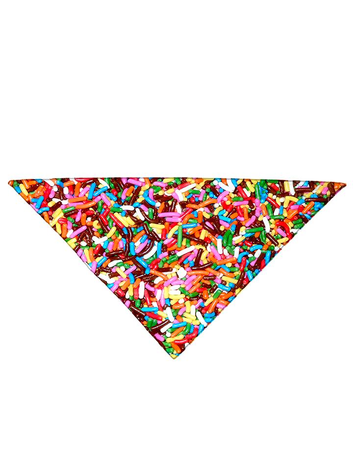 Diagonally folded psychedelic birthday foodie printed headband.