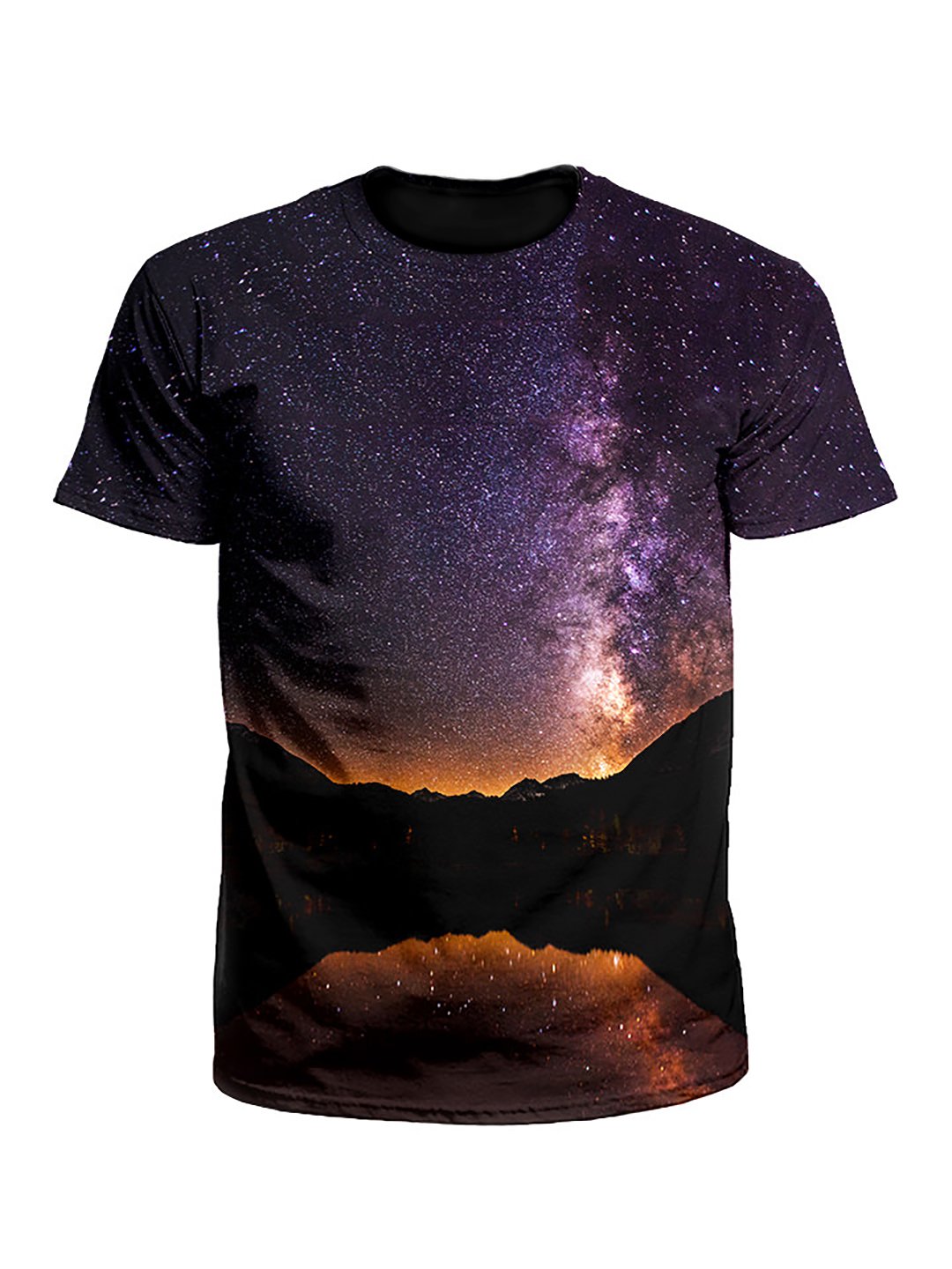 Starlit Valley Mountain Galaxy Unisex T-Shirt - Boogie Threads