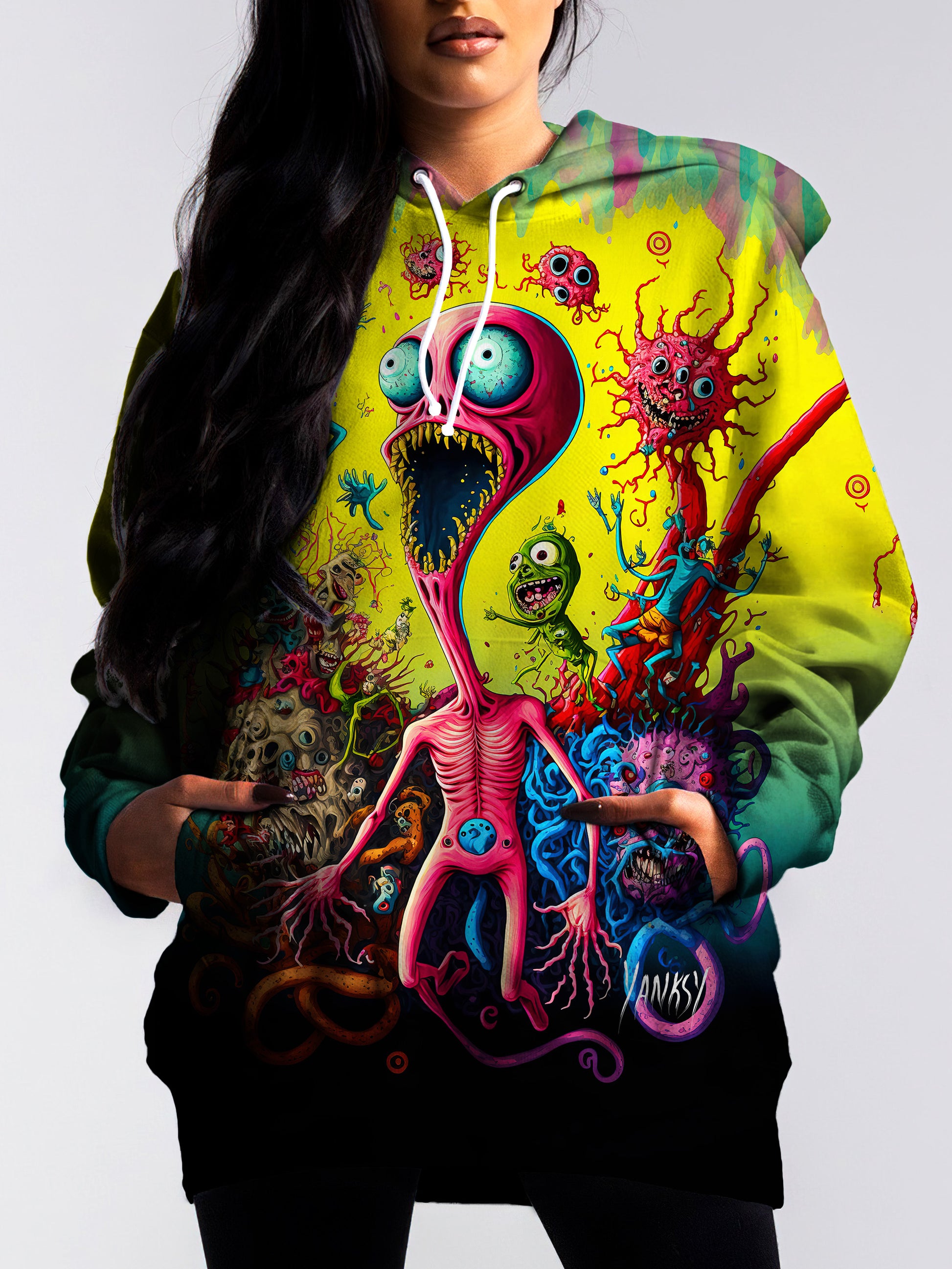 Elevate your wardrobe with this bold and eye-catching hoodie