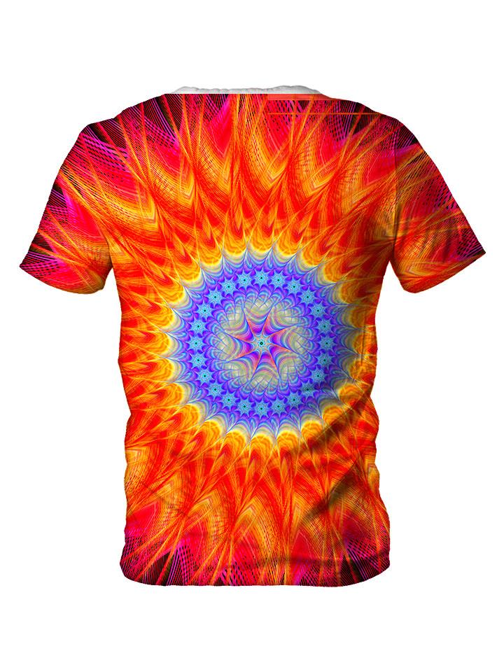 Back view of all over print psychedelic sacred geometry t shirt by Gratefully Dyed Apparel. 