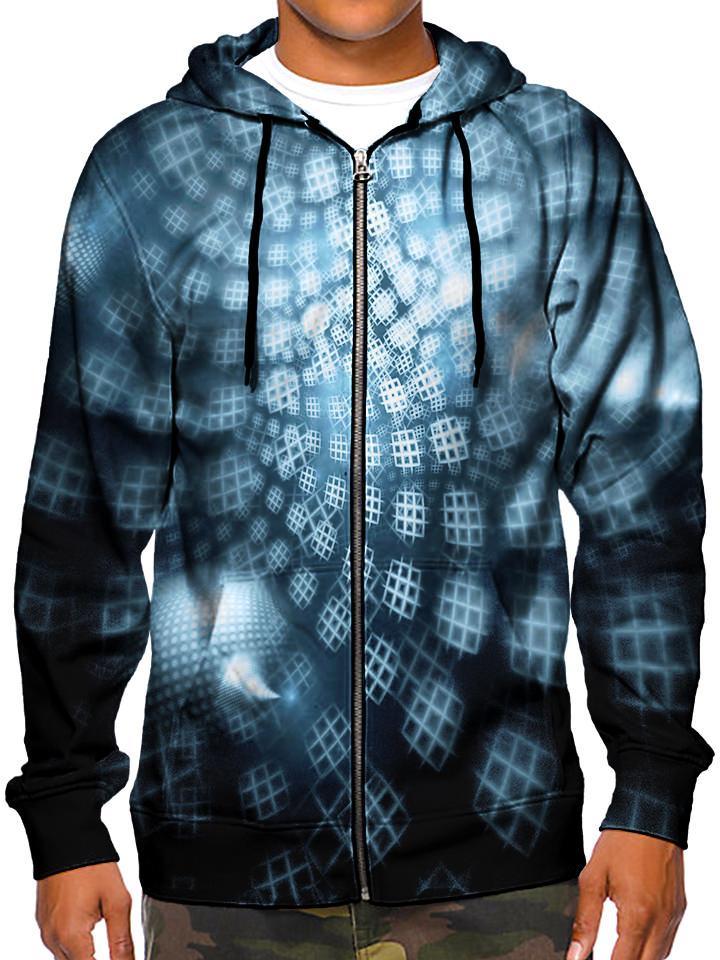 Trippy Honeycombs Zip Up Hoodie Front