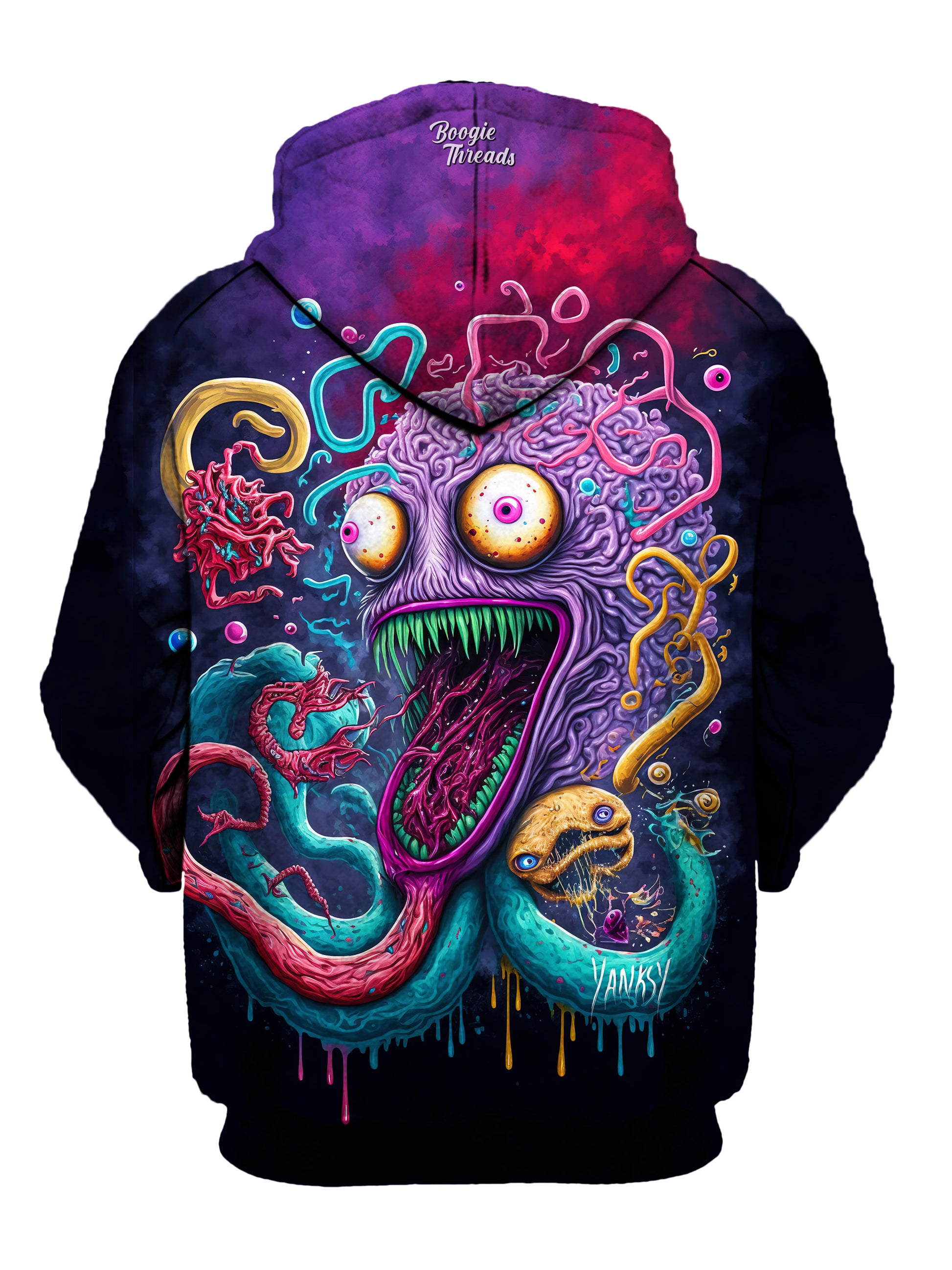 Elevate your wardrobe with this bold and colorful trippy hoodie