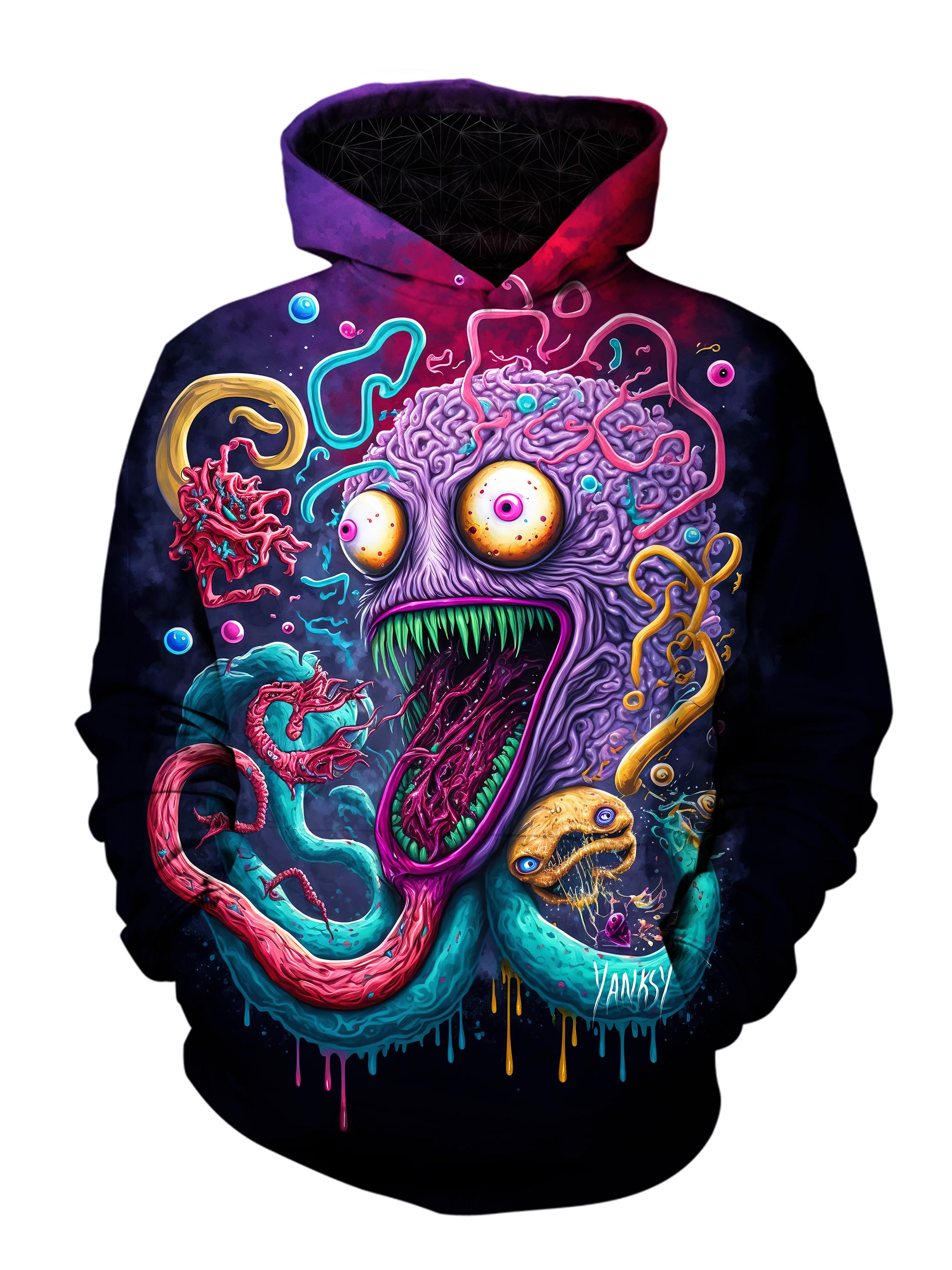 Experience the transformative power of psychedelic design with this unique pullover hoodie