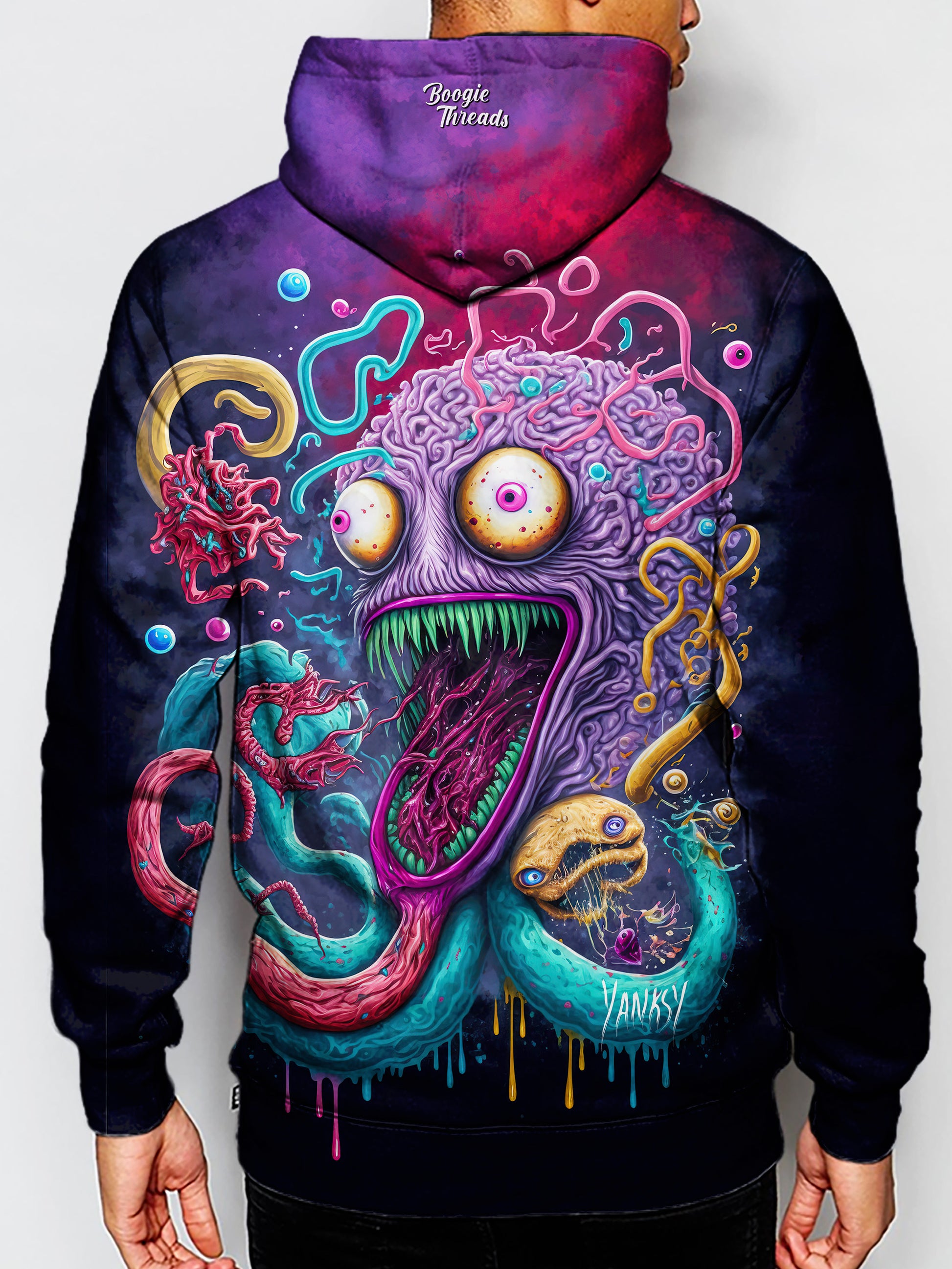 Turn heads wherever you go with this mesmerizing and trippy hoodie