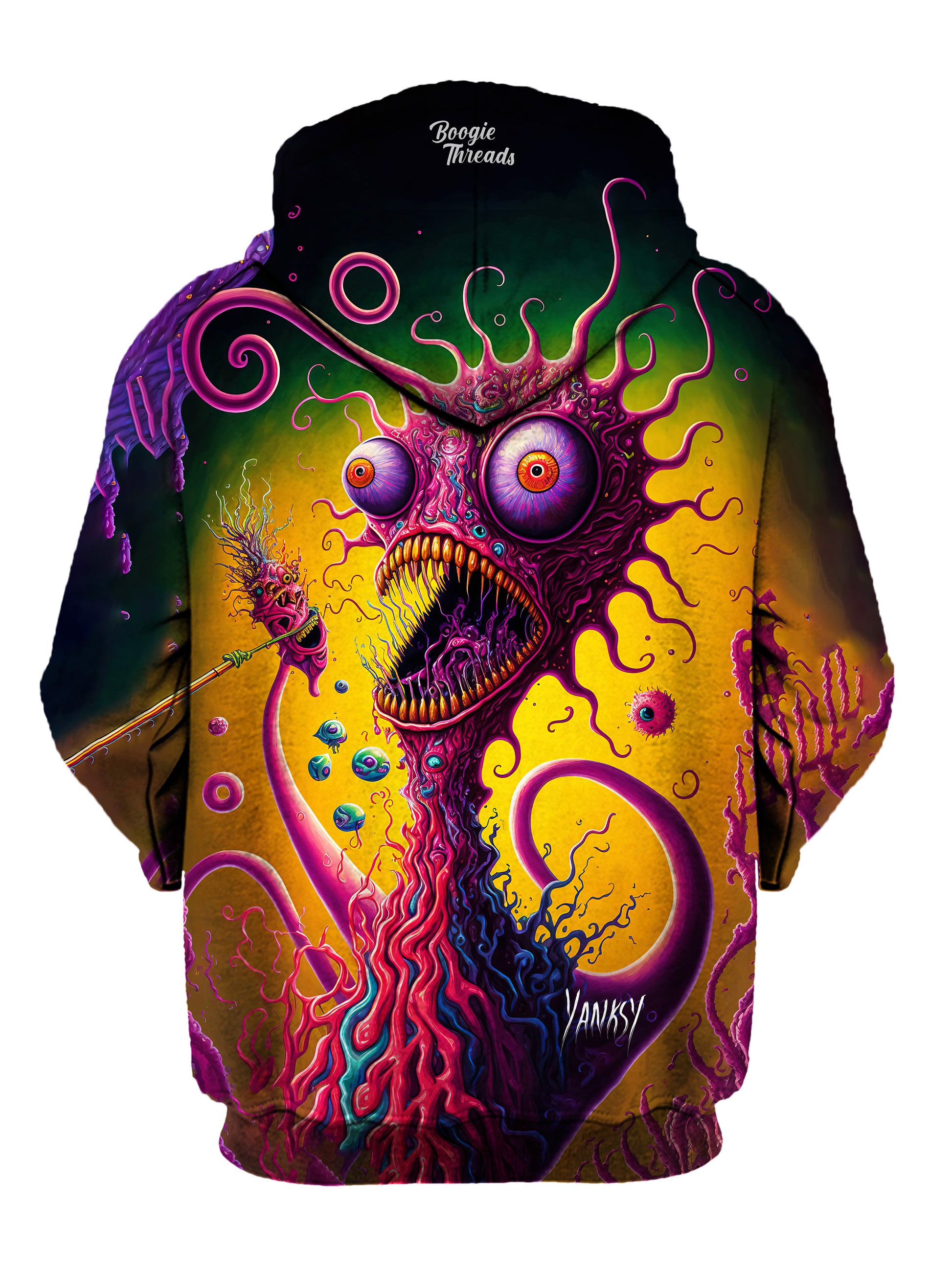 Stay comfortable and stylish all day and night at festivals and raves with this pullover hoodie