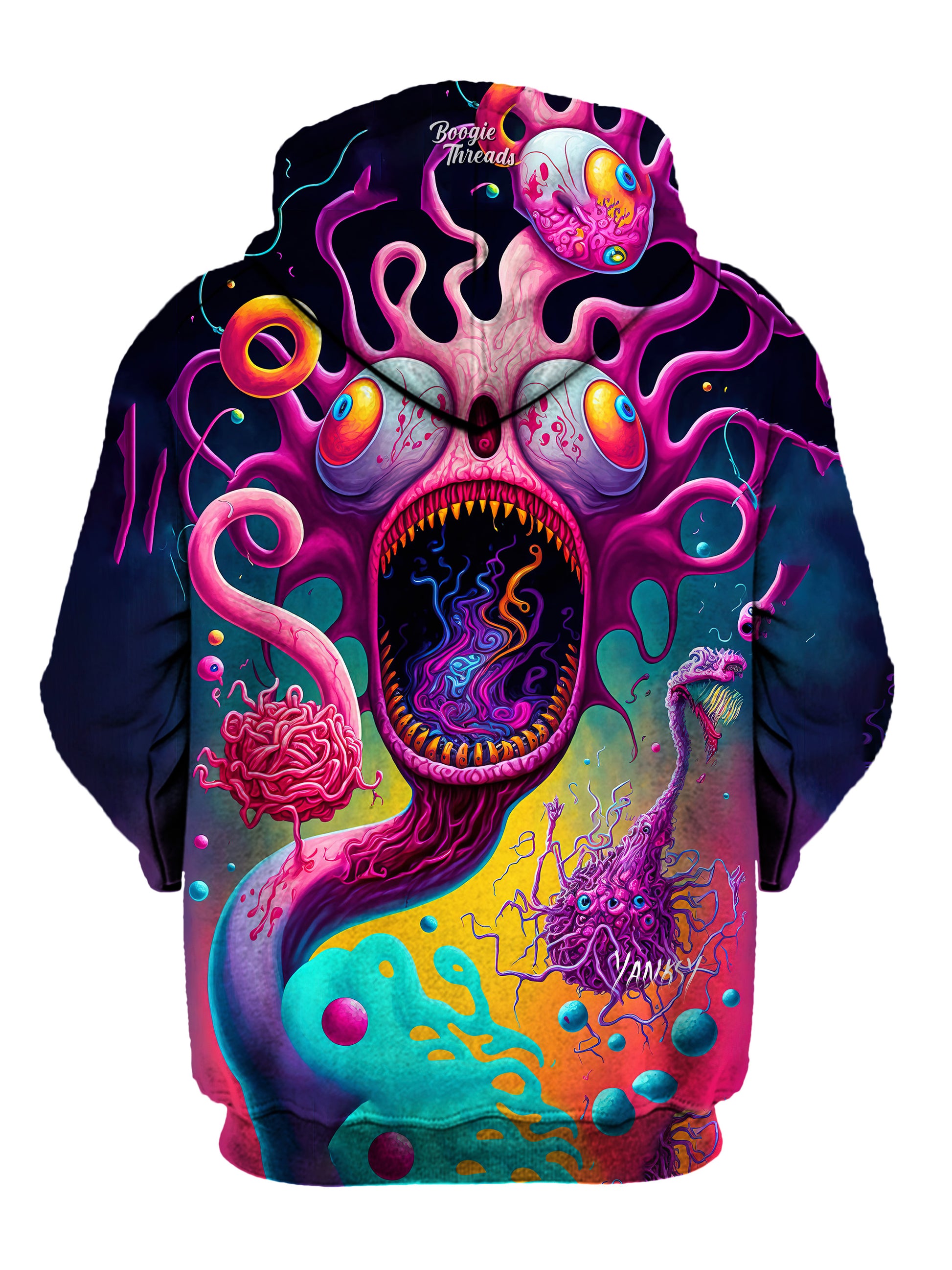 Experience ultimate comfort and style at festivals and raves with this pullover hoodie