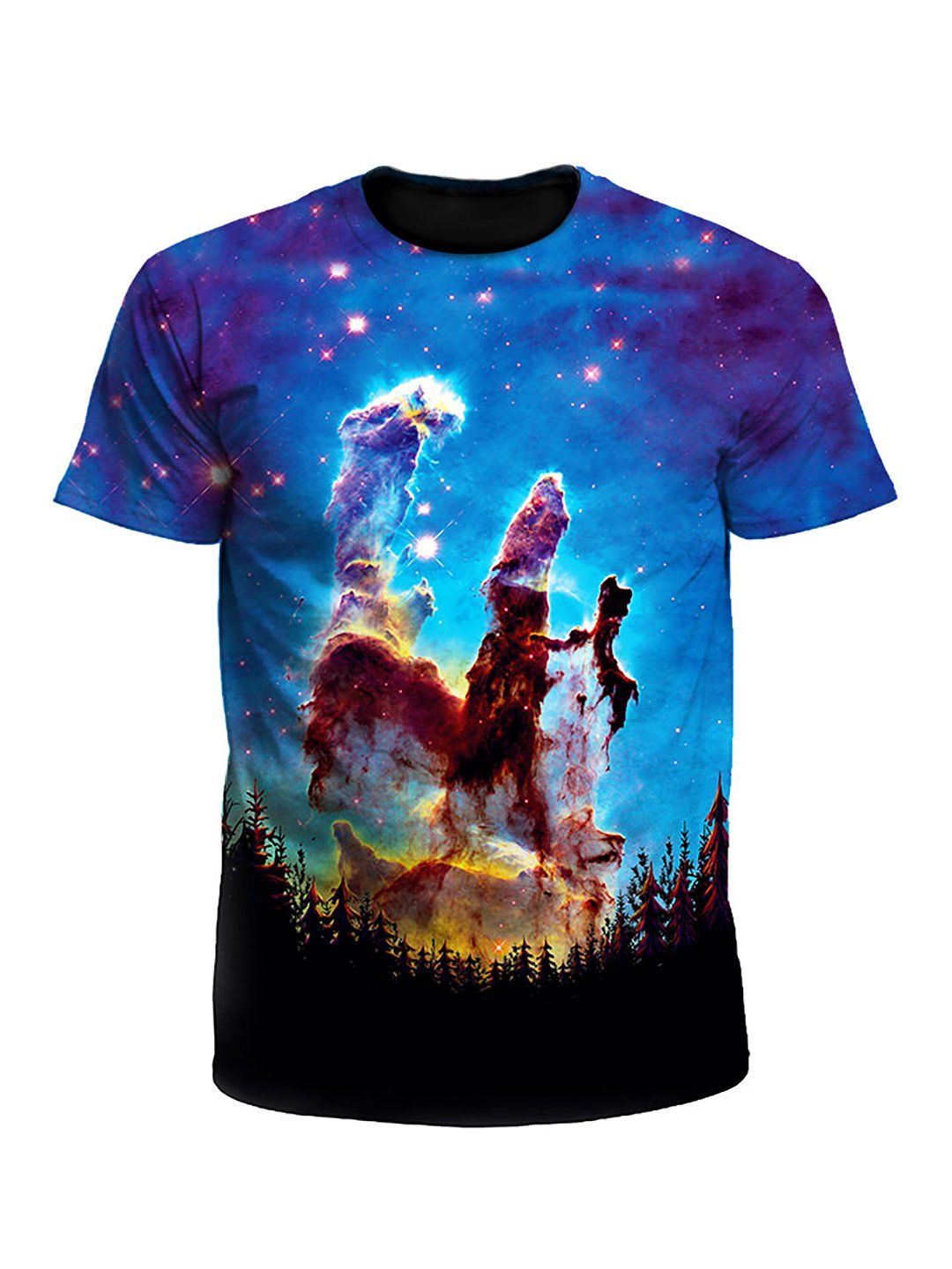 Tree Space Forest Galaxy Unisex T-Shirt - Boogie Threads